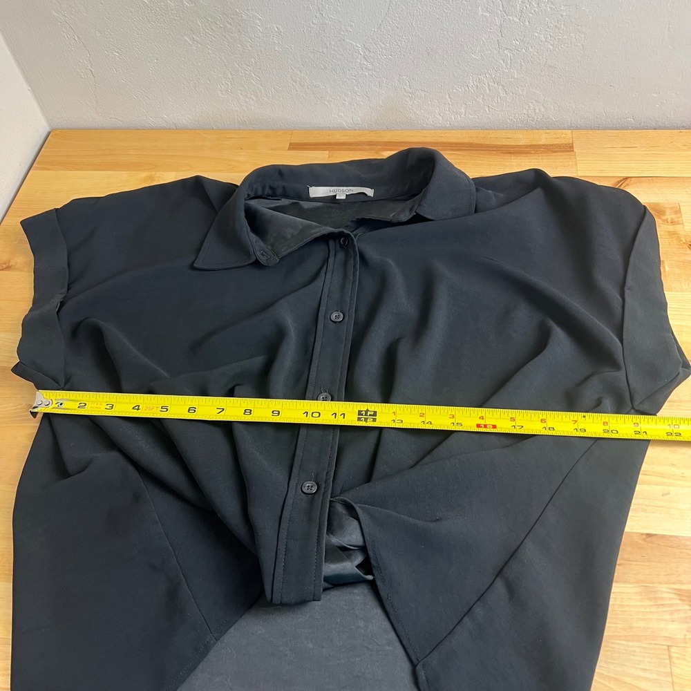 Hudson Jeans Black Collection Twisted Knot Front Button Down Collar‎ Shirt Large - Picture 8 of 9